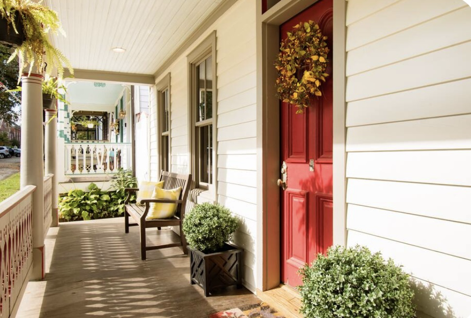 Front porch at golden hour
